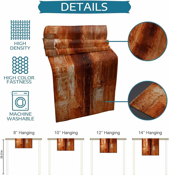 Burnt Orange Table Runner - 90 Inch Long, Oil Modern Paintings Abstract Kitchen Dining Table Runner Dresser Scarves, Geometric Artwork Grey Orange Tablerunner for Coffee Table Wedding Party, 13x90 in