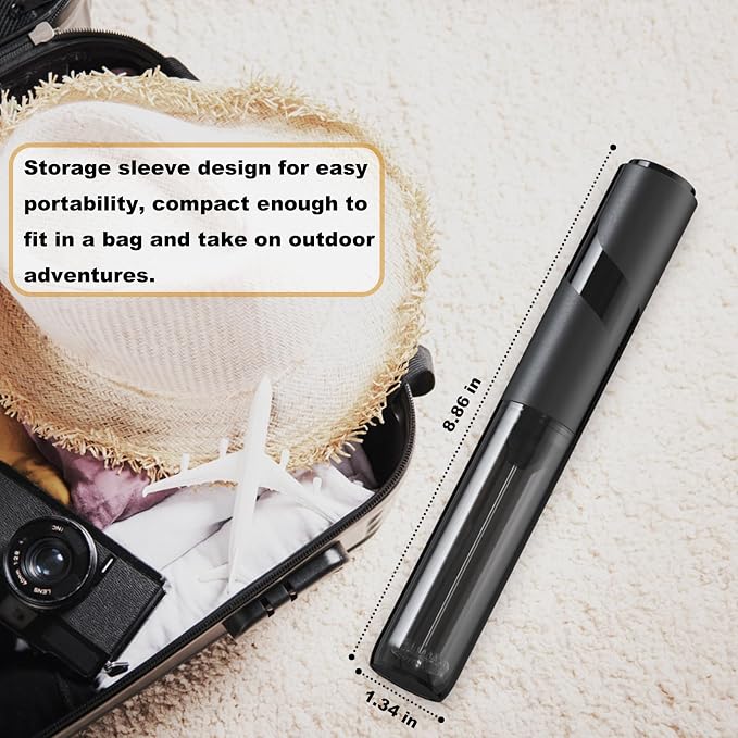 Handheld Milk Frother with Cover- 15-Second Silent Drink Mixer, Travel-Ready with ABS Sleeve, No Charging Required for Coffee, Matcha & Shakes