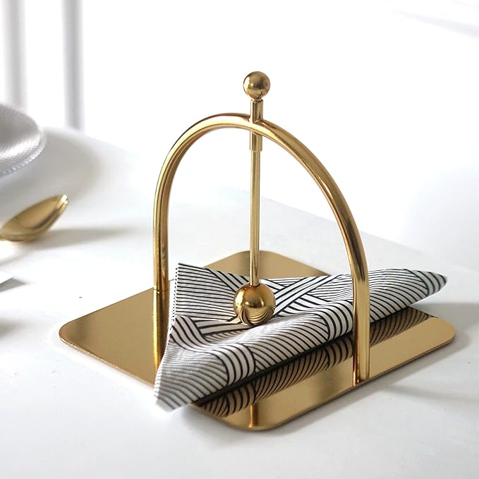 Modern Alloy Napkin Holder for Dining Table, Picnic & Home Decor, Luxury Metal Napkin Stand for Parties