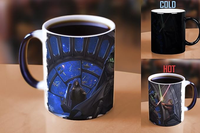 Morphing Mugs Star Wars – Luke Skywalker, Lord Palpatine, & Darth Vader – A Son's Destiny – Thomas Kinkade- One 11 oz Color Changing Ceramic Mug – Image Revealed When HOT Liquid Is Added! MMUG1214