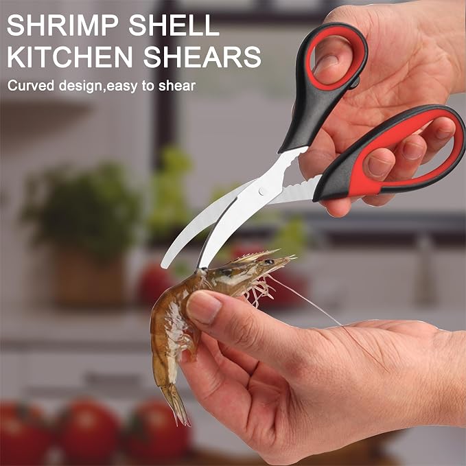 Heavy Duty Kitchen Poultry Shears Black,2pcs set