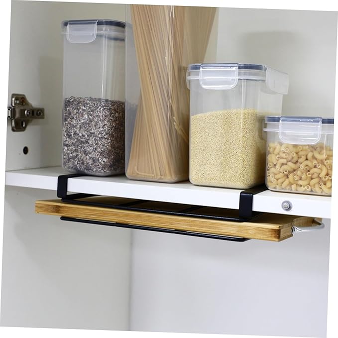KICHOUSE under Cabinet Shelf Cutting Boards for Paper Towel Holder Sturdy Stainless Steel Rack