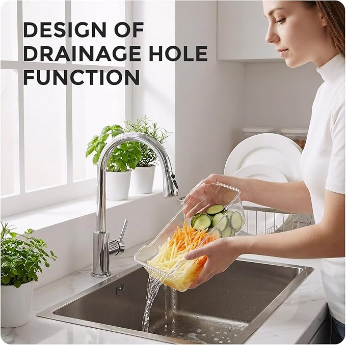 Adjustable Mandoline Slicer For Kitchen With Container,Veggie Chopper,Mandoline Food Slicer,Mandolin,Salad Chopper,Tomato,Potato Slicer,Cucumber,Fruit And Onion Cutter(3 Blade In 1)