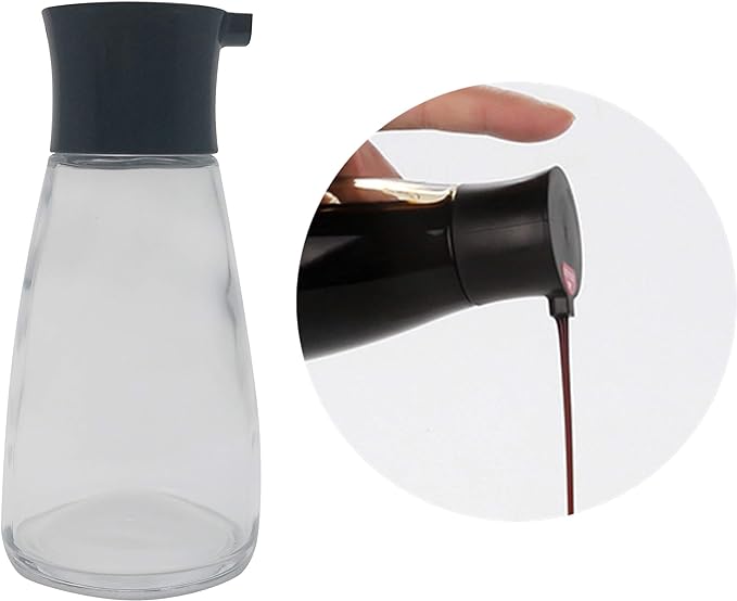 EIKS Excelity Cruet Dispenser Set for Olive Oil Vinegar Soy Sauce with Elegant Glass Bottle Kitchen Cooking Barbecue Tool