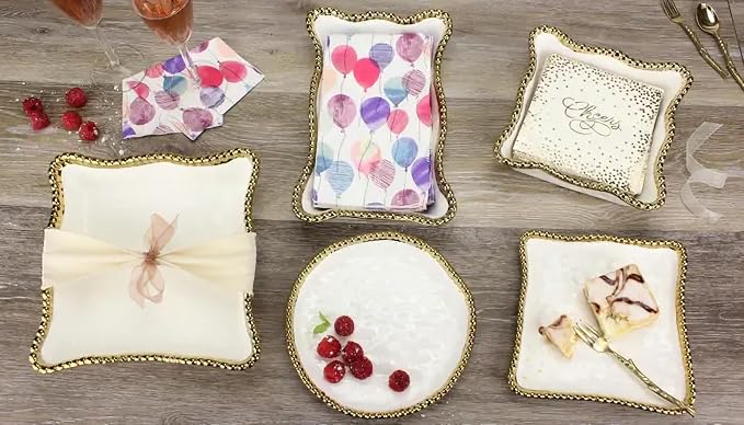 Pampa Bay Golden Salerno Porcelain Cocktail Napkin Holder