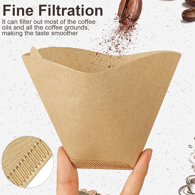 240Pcs Coffee Filters #4, Unbleached Natural Coffee Filters 8-12 Cup, Disposable Coffee Filters, Cone Paper Compatible with Ninja Coffee Maker, Pour Over and Drip Coffee Maker