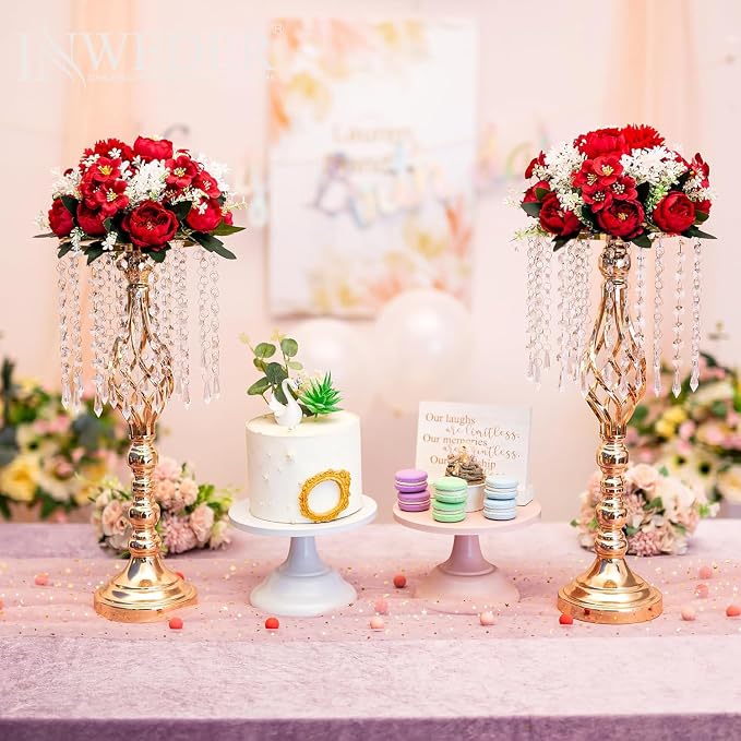 Flower Balls Centerpieces for Tables: 10 PCS Red Roses Flowers for Centerpieces Floral Arrangements Centerpiece for Wedding Party Celebration Home