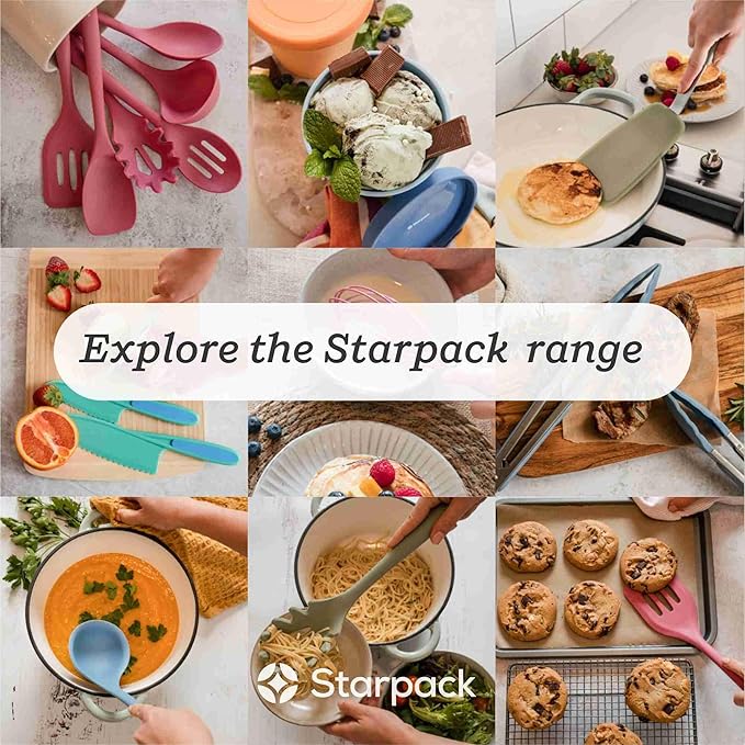 Starpack Get a Grip Silicone Kitchen Tongs (2-Pack, 9" + 12") - LFGB Non Toxic, 600°F Heat Resistant, BPA-Free - Heavy-Duty Stainless Steel, Locking - Dishwasher Safe for Nonstick Cookware Gray Black