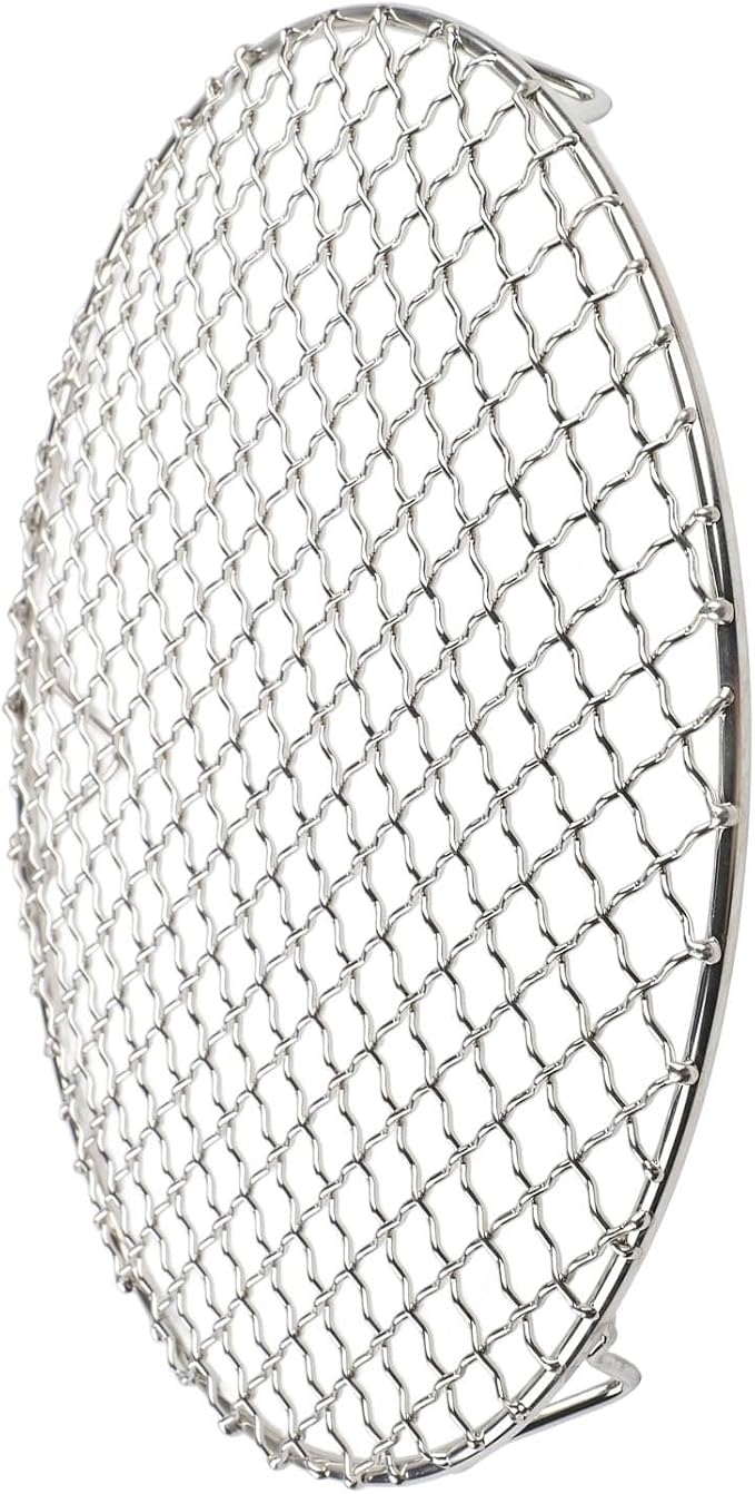 Round Cooling Rack 201 Stainless Steel Wire Grid for Oven Grill Baking Drying Steaming BBQ Pies Cakes Pizza Multiple Sizes Silver(24.5cm)