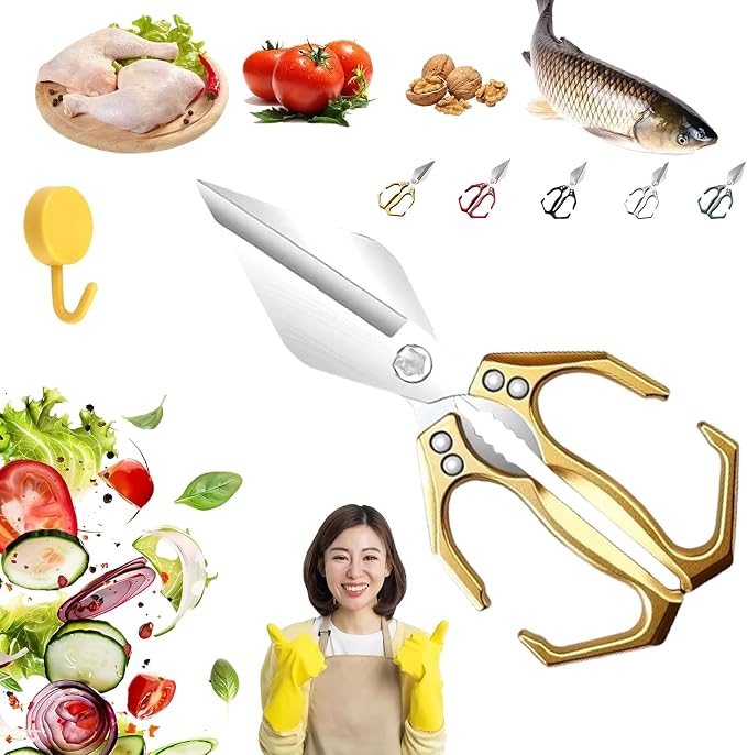 Heavy Duty Kitchen Shears, Multifunctional Heavy-Duty Kitchen Shears, Japanese Cooking Shearss for Chicken, Meat, Seafood Cutting