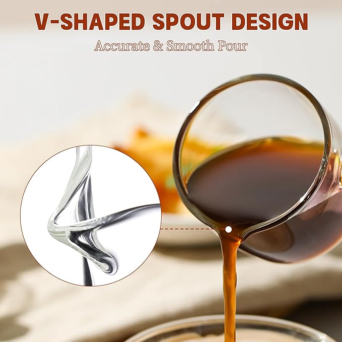Gulex Espresso Cups, Set of 4, Glass Coffee Espresso Cups with Pour Spout, 4 oz, Clear, Dishwasher Safe