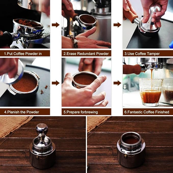 Coffee Tamper Press Stainless Steel Chromed