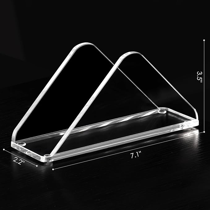 Acrylic Standing Triangle Paper Napkin Holder for table, Napkin Dispenser for Dinner, Cocktail, Luncheon Napkins, Indoor Outdoor Home Dining Restaurant Kitchen Decor