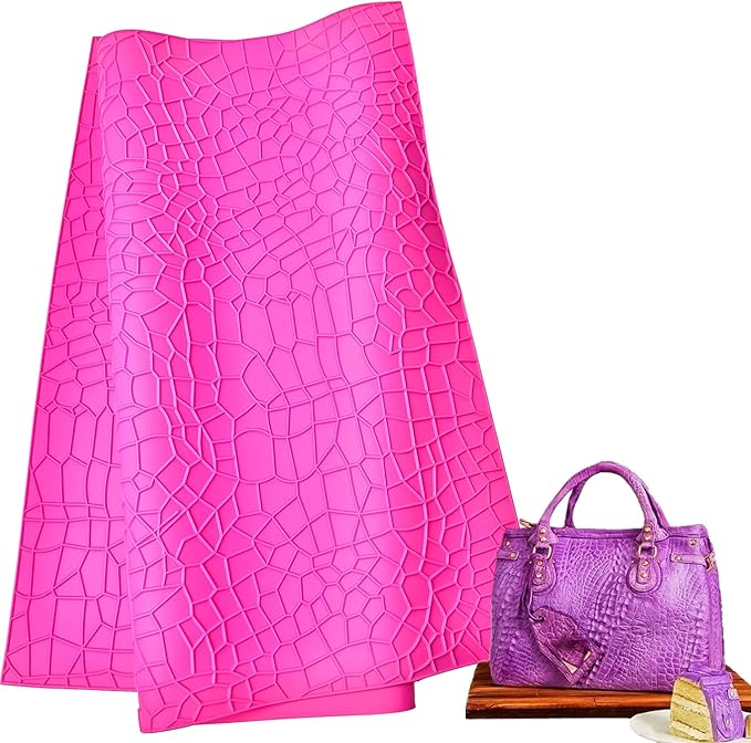 Silicone Cake Fondant Mat, Crocodile Alligator Pattern Impression Lace Mold (22 x 14 inches, Pink Crocodile)