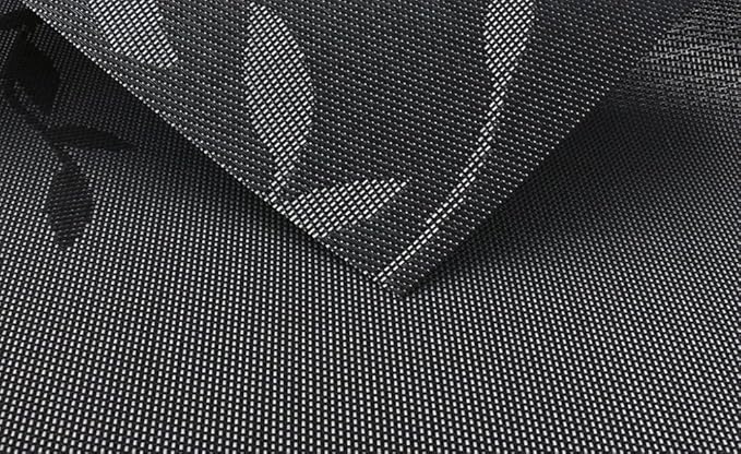 Placemats, Placemats for Dining Table Set of 4, Kitchen Table Mats Heat-Resistant Non-Slip Washable PVC Woven Vinyl Place Mats for Dining Room Table Decoration (Set of 4, Black Leaf)