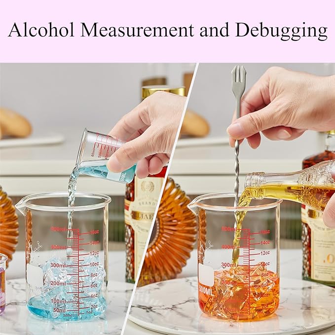 High Borosilicate Glass Measuring Cup-V-Shaped Spout,500ml(16OZ) Glass Measuring Beaker for Kitchen or Restaurant, Easy to Read