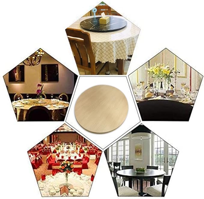 Kitchen Lazy Susan Large Wood Turntable For Round Table - Swivel Serving Tray - 360 ° Flexible Rotation For Easy Share All Foods, One Piece With Bearing, No Need To Install (Color : White-A, Size :