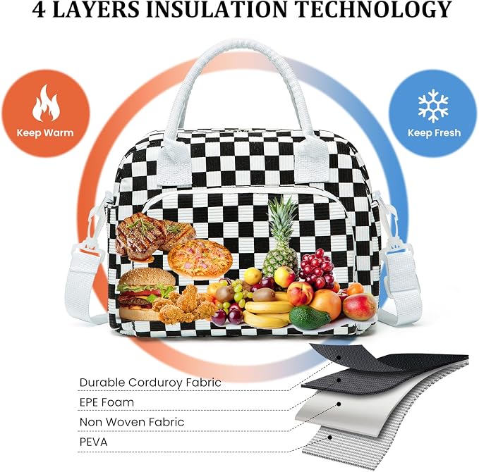 MEXS Insulated Lunch Bag for Women Men Large Reusable Lunch Box Adult Leakproof Portable Cooler Tote Bags for Work Picnic