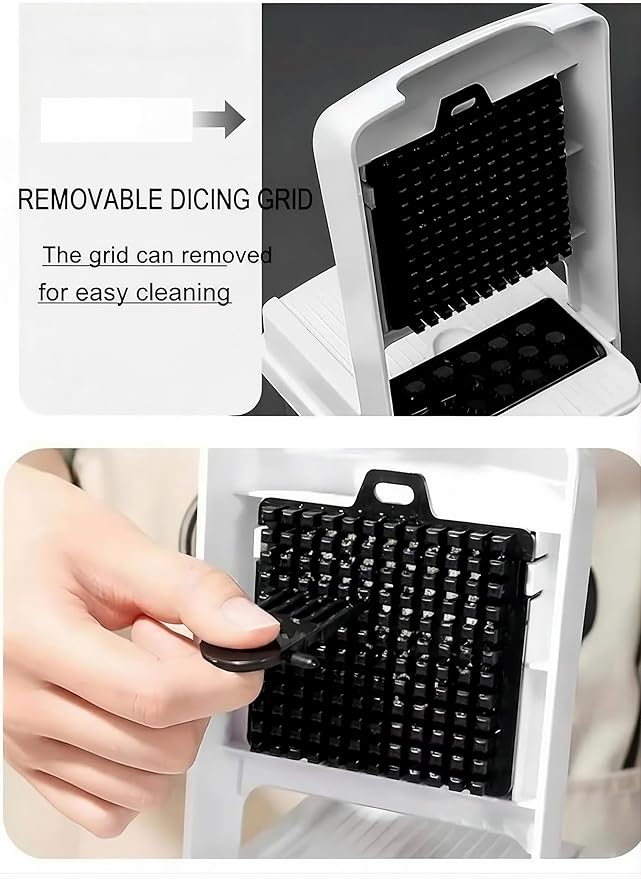 25-in-1 Vegetable Chopper, Onion Dicer, Food Slicer & Spiralizer with Container, Stainless Steel Blades, BPA-Free Multi-Function Kitchen Cutter for Meal Prep