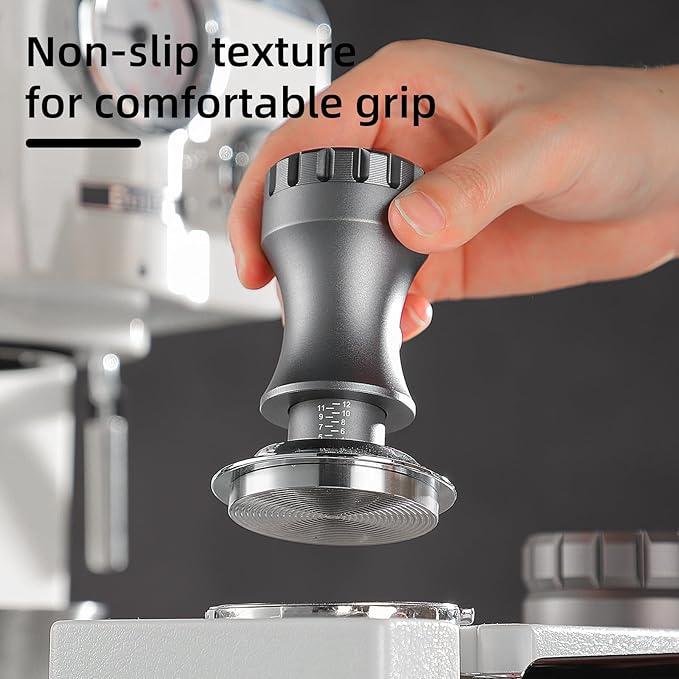 Bincoo Espresso Tamper 30lb Coffee Tamper-Stainless Steel Ground Tamper for Barista Home Coffee Espresso Accessories (Gray01, 58mm)