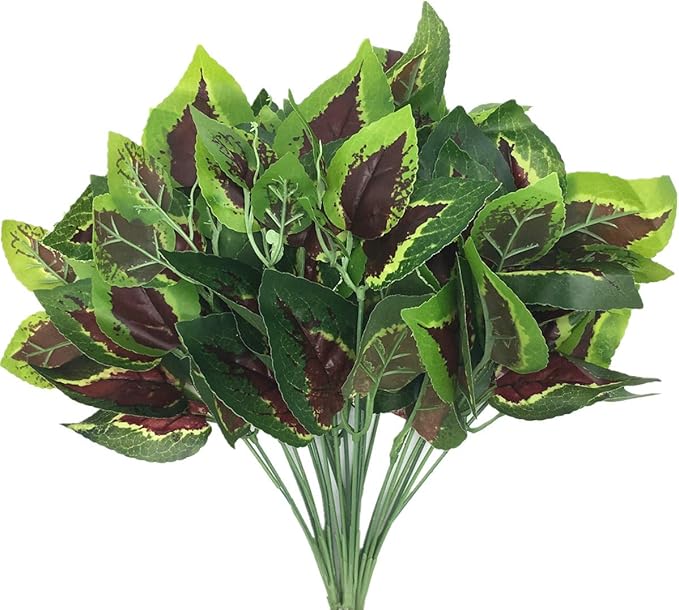 CATTREE Artificial Shrubs, Plastic Plants Heart Grass Fake Green Bushes Greenery Leaves Wedding Indoor Outdoor Home Garden Verandah Office Table Centerpieces Arrangements Decoration 4 pcs