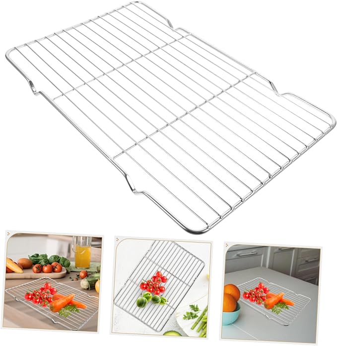Healifty Stainless Steel Cookie Cooling Rack Non-Slip Baking Rack for Bread and Baked Goods Oven Safe ¾ Height for Home Baking and Cooking