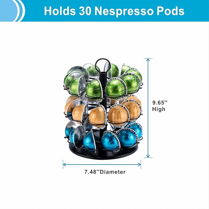 Vertuo Pod Holder 3 Tier for Vertuo Pod Holder Small for Vertuo Pod Stand (30 Pods Capacity)