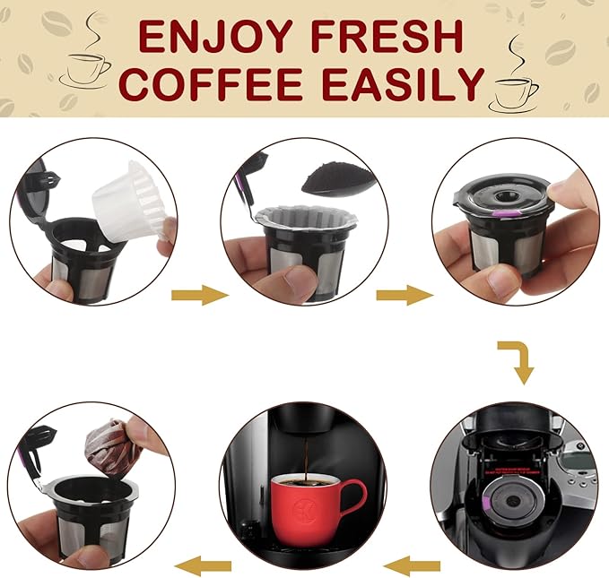 Disposable Paper Coffee Filters, Keurig K Cup Paper Filters for Keurig Single Brewer Reusable Cups, K-cup Coffee Pods, Fits All Brands Reusable K Cups (300)