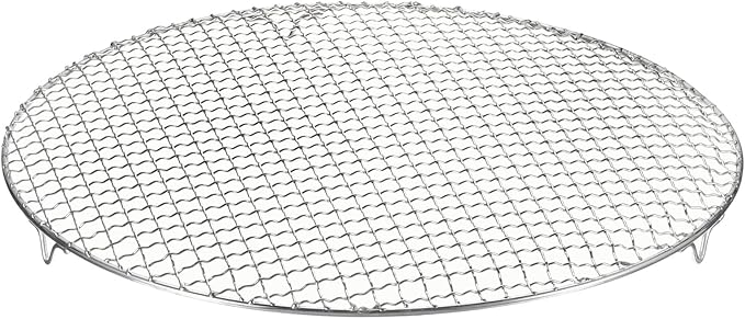 HARFINGTON Round Cooking Rack 16.7-inch 201 Stainless Steel Cross Wire Barbecue Grill Net with 20mm Legs for Cooking Baking Steaming BBQ