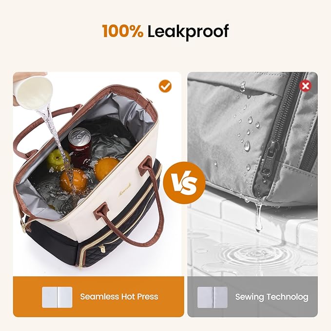 LOVEVOOK Lunch Bag Women, Insulated Adult Lunch Box for Women Work, Wide Opening Leakproof Cooler Tote Bag for Office Campus Picnic Beach with Shoulder Strap, Loncheras Para Mujer with Cup Holder