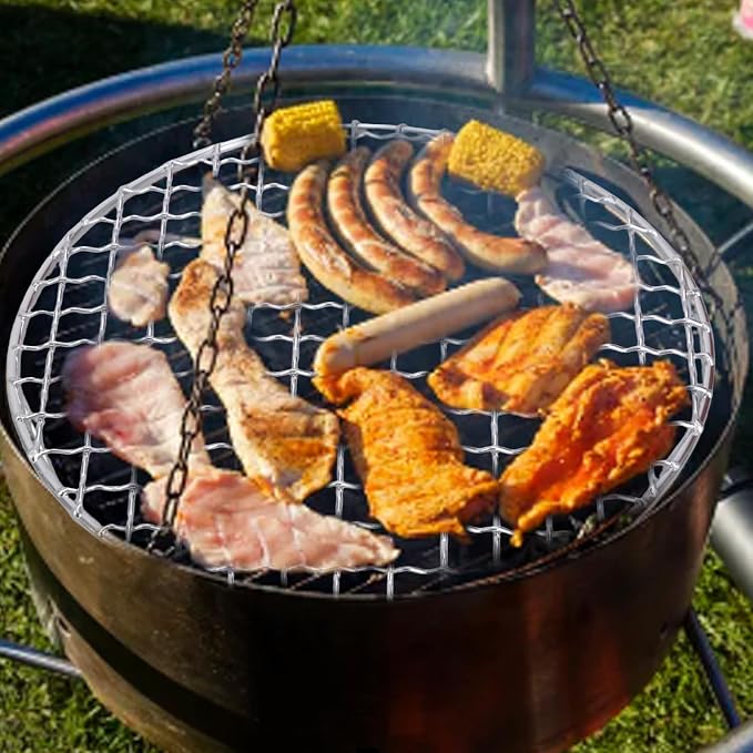 Stainless Steel Round Baking Rack Outdoor BBQ Accessories Easy Suitable for Grilling Roasting and Cooling Easy Baking Rack