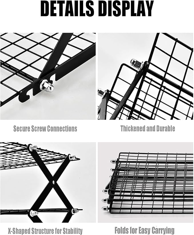 3/4-Tier Collapsible Cooling Rack – Expand to Bake, Collapse to Save Space, Adjustable Stack Multi-tier Cooling BAKEWARE, Cool Dozens of Cookies, Cakes, Pastries, 1s Folds Flat (3 Tiers)