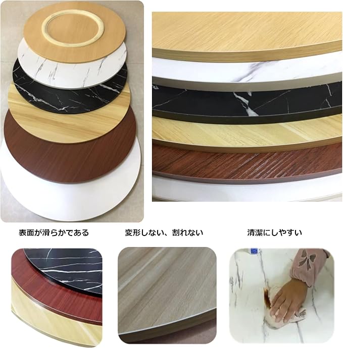 Wooden Lazy Susan Turntable For Round Table - Wooden Rotating Serving Tray, Smooth Surface, Easy To Clean, Round Dining Table Swivel Plate, 360 ° Rotation, Easy To Share All Food (Color : White-A, S