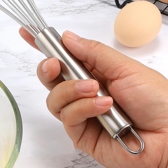 10-Inch Balloon Whisk (16 Pack), Classic Manual Kitchen Egg Beater, Handheld Stainless Steel Whisk for Cooking, Blending, Whisking, Beating and Stirring