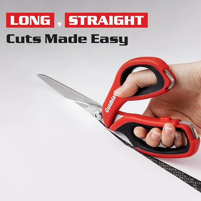 Goldblatt 2PCS Heavy Duty Scissors, Multipurpose Shop Scissors with Stainless Steel Blade and Comfortable Handle, Easy Cutting Cardboard, Wires, Leather, Fabric