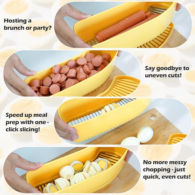 JAYVAR Extra Large Banana Slicer, Spam Slicer, Egg Cutter for Hard Boiled Eggs, Cheese Butter Cutter for Hot Dog Slicing, Multipurpose Strawberry Slicing Kitchen Gadgets for Fruits and Vegetables