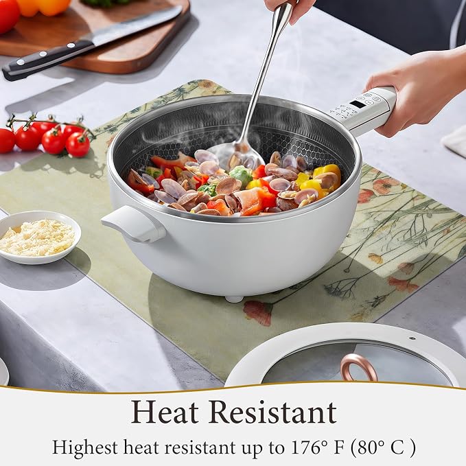 Vinyl Placemats Set of 8-12x17 Inch - Heat Resistant Washable Place Mats Waterproof Non-Slip Wipeable Table Mats for Dining Table Decor, Indoor/Outdoor Plastic Mat