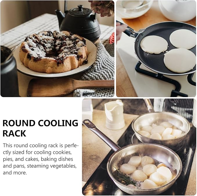 DOITOOL 3 Pack Cake Cooling Racks 12 Inch Round Cooling Racks for Cooking and Baking, Stainless Steel Rack Canning Rack, Circle Wire Cooling Rack for Air Fryer, Instapot, Cake Pans