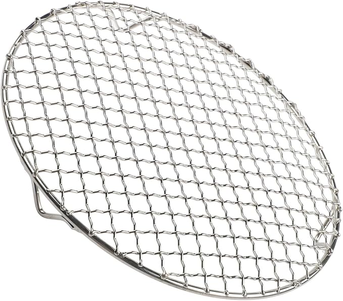 Round Cooling Rack 201 Stainless Steel Wire Grid for Oven Grill Baking Drying Steaming BBQ Pies Cakes Pizza Multiple Sizes Silver(24.5cm)