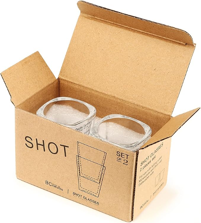 2 Pack Measuring Shot Glasses,BPA-Free Premium Liquid Heavy Glass,Espresso Measuring Cups,Glass Measuring Baking Cups(2OZ/60ML)