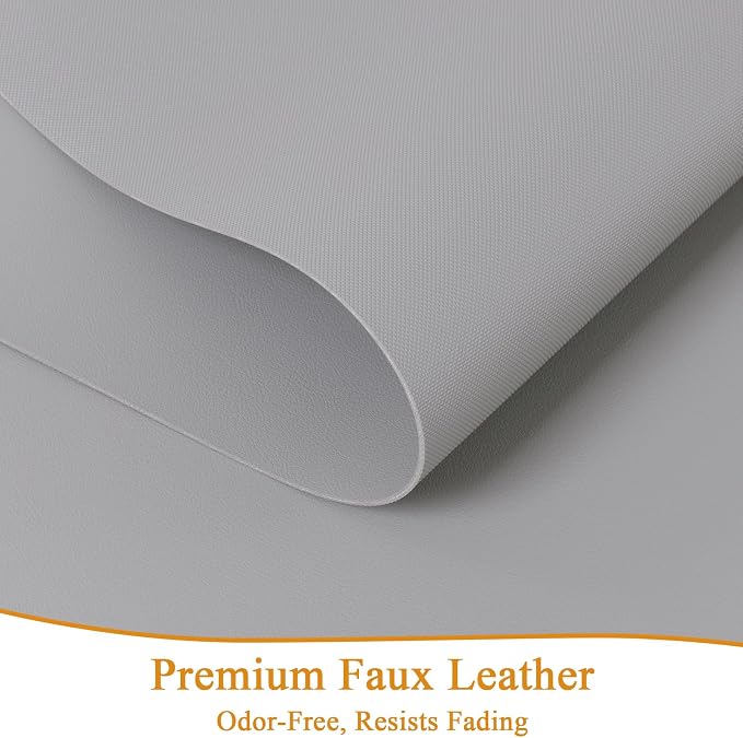 SHACOS Placemats Set of 6 Faux Leather Waterproof Leakproof Wipeable PU Non-Slip Vinyl Place Mats Heat Resistant Table Mats for Kitchen Dining Table Indoor Outdoor, Grey