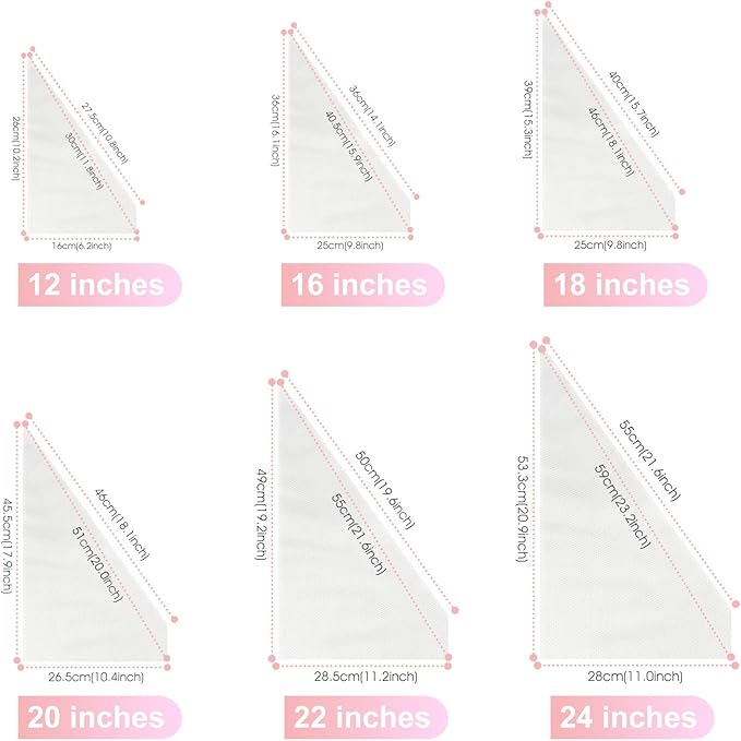 VolksRose 100Pcs Disposable Piping Bags, 22 inch Anti Burst and Non-Slip Pastry Bags, Thicken Cake Decorating Bags Icing Piping Bags for Cake Cupcakes Cookies Frosting, White