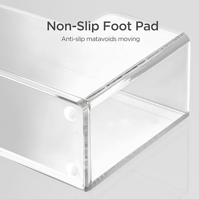 HBlife Acrylic Guest Towel, Paper Napkin Holder for Bathroom - Clear Waterproof Vertical Stand, Disposable Paper Hand Towel Dispenser, Modern Table Tray for Kitchen, Home, Hotel, Office(2 Pack)