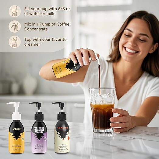 Syrup Pump for Javy Coffee Concentrate 6fl, Syrup Dispenser Pump for Cold Brew Coffee, No Drip Pouring, Replace Measuring Spoon for Consistent Dispensing (3Pcs)