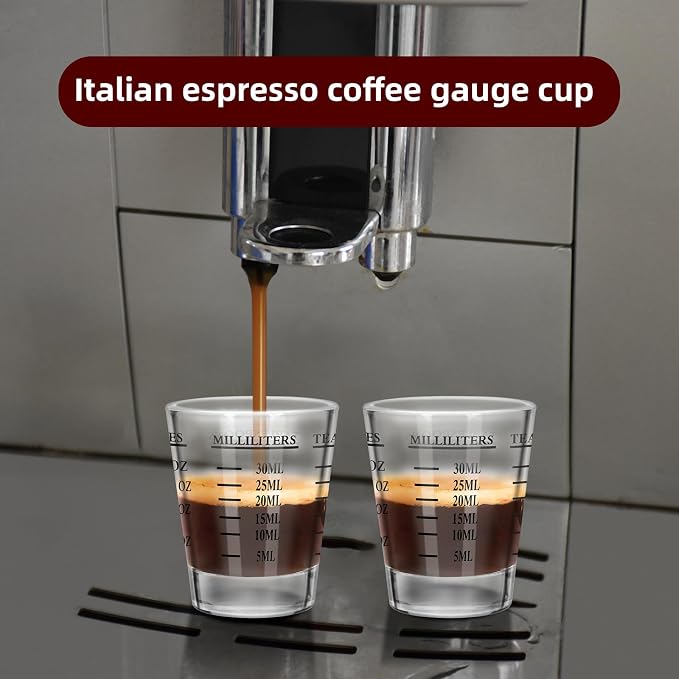 6Pcs Shot Glasses Measuring Cup Espresso Shot Glasses Liquid Heavy Glass 26-Incremental Measurement 1 OZ, 2 TBS, 6 TSP, 30 ML Kitchen Tools (6, Black)