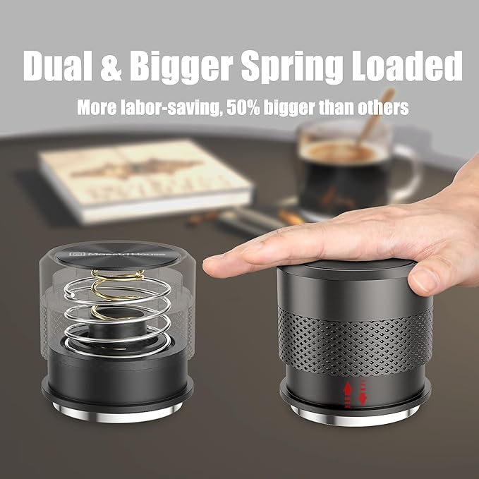 58.3mm Espresso Tamper, Maestri House Stainless Steel Barista Coffee Tamper for Espresso Machine, Spring-loaded Tamper Fits for 58.55mm Portafilter Fits All 58.55mm Espresso Portafilter