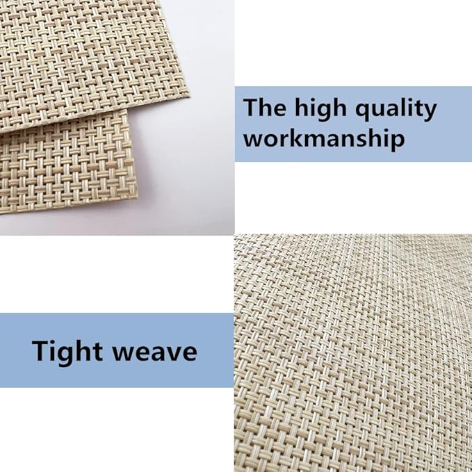 WAZAIGUR Placemats,Easy to Clean Crisscross Woven Vinyl Place Mats Durable Non-Slip Heat Resistant Table Mats,Placemats for Kitchen Table (Beige, 4)