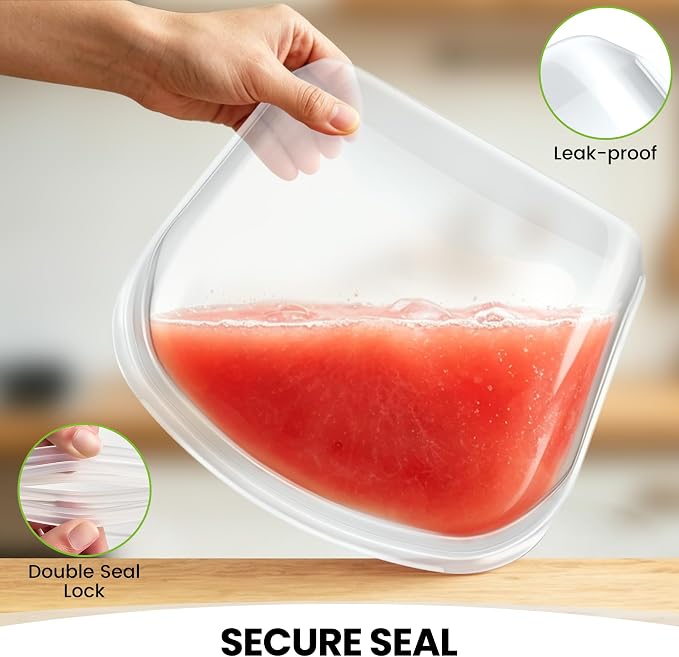 Reusable Silicone Food Storage Bag, Extra Large 124oz/3500ml Stand Up Sandwich Containers Leakproof for Oven, Microwave, Sous Vide & Freezer Bags for Meal Prep BBQ Camping Picnic Organization