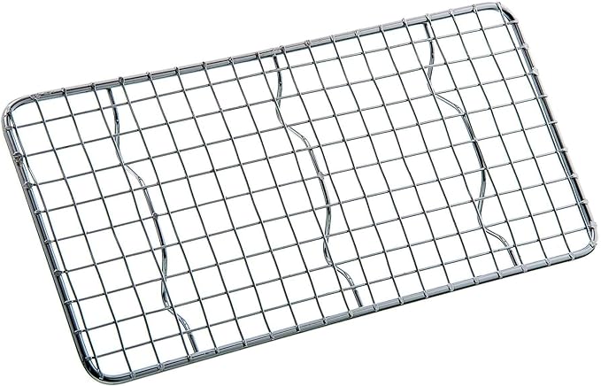 TrueCraftware- 5"x 10" Third Size Rectangular Wire Pan Grate Chrome-Plated Set of 2-Fits Third Size Sheet Cookie Pans Cooling Rack Baking Sheet Grate Cake Rack for Pies Cookies Pastries Cakes