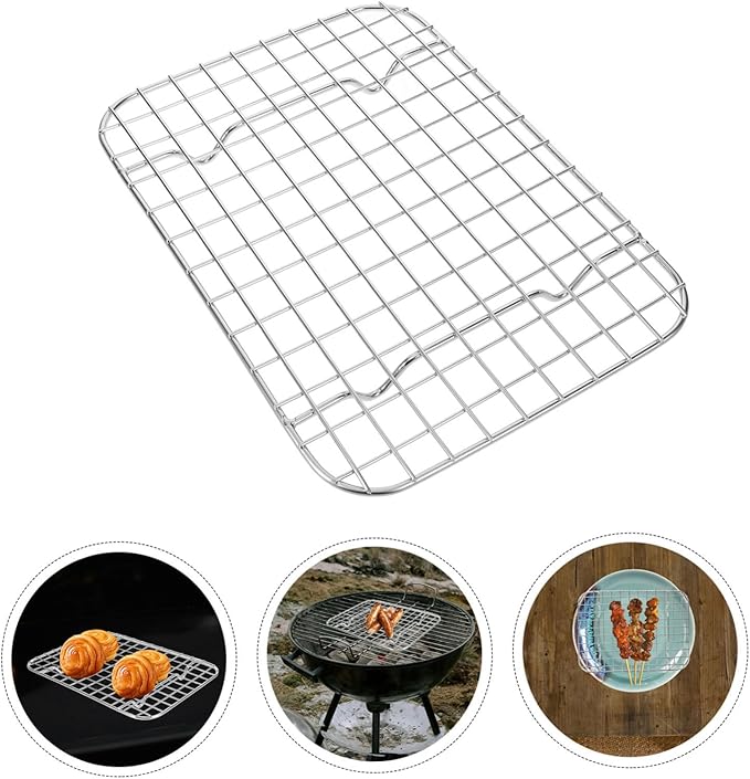 Stainless Steel Grid Grilling Rack Versatile Drying Baking Rack for Cooling Roasting and Bbq Fits Ovens Dishwashers Kitchen Essential